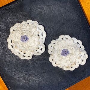 Homemade Vintage Crochet Floral Earrings